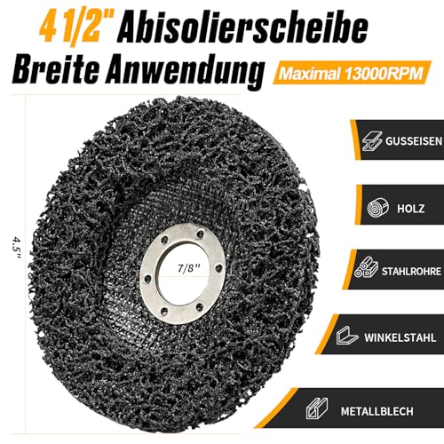 NuoDunco 115mm CSD Scheibe, 5 Stück schwarz Reinigungsscheiben Schleifscheiben, Nylon Flex Scheiben Entfernung Von Farben Rost für Winkelschleifer