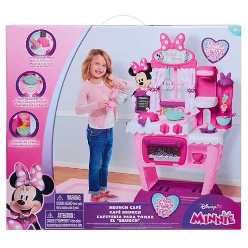 Disney Junior Minnie Mouse Happy Helpers Brunch Cafe Play Kitchen Set for Kids