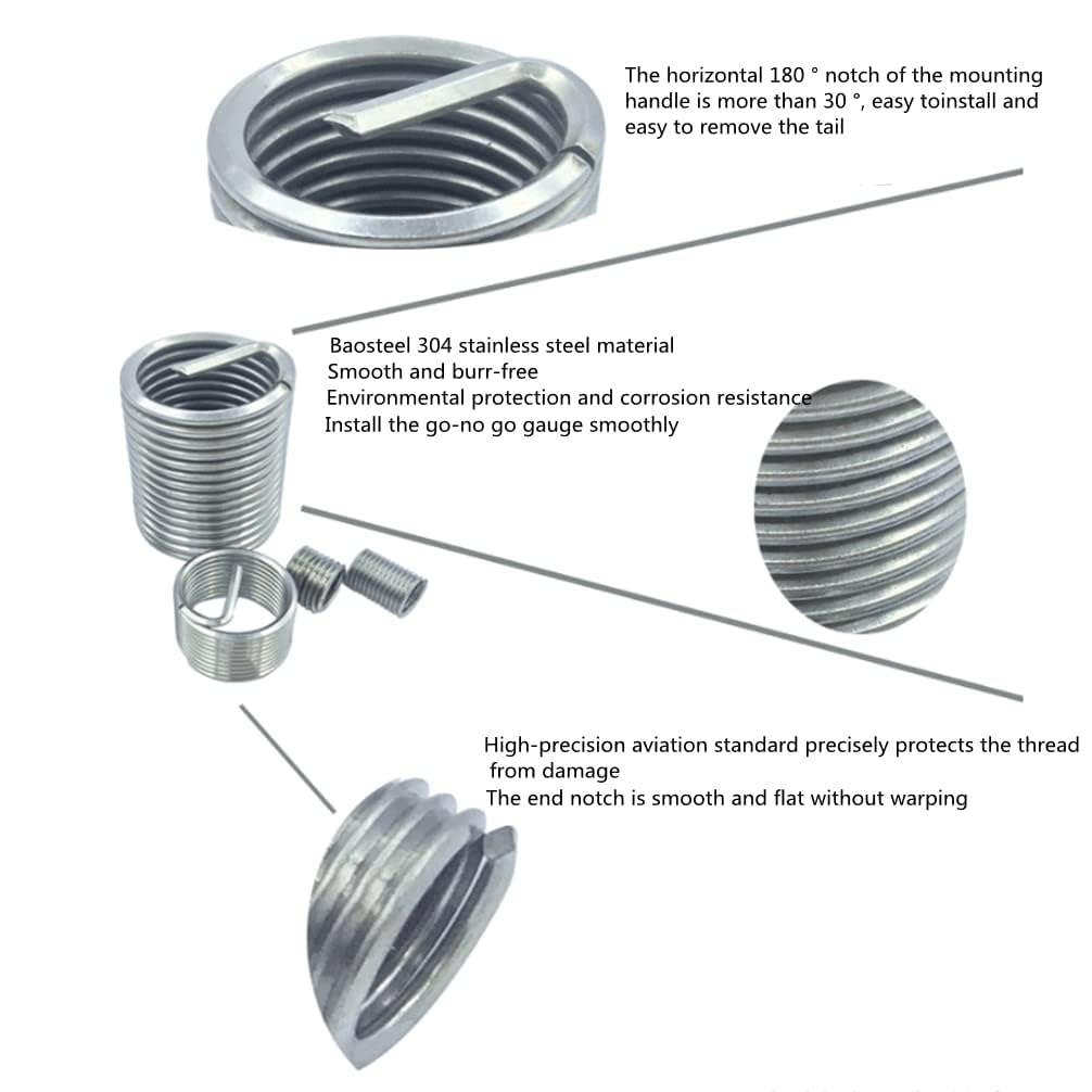 Kit de Réparation M2 Insert Hélicoïdal en Acier Inoxydable - 50pcs Filetage à Vis Hélicoïdale