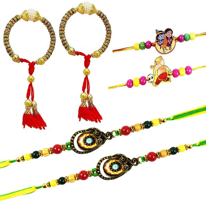 Forty Wings Set 2 Beautiful Peacock Rakhi 2 Bhabhi Bangle Rakhi And 2 Kids Rakhi For Brother Bhabhi and Kids Set Of 6 Rakhi Combo For Family Bhabhi Lumba Bangle Rakhi (B0CFDB3W1H) Amazon Price History, Amazon Price Tracker