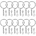 Paxcoo 100Pcs Keychain Rings with Chain and 100 Pcs Screw Eye Pins Bulk for Crafts