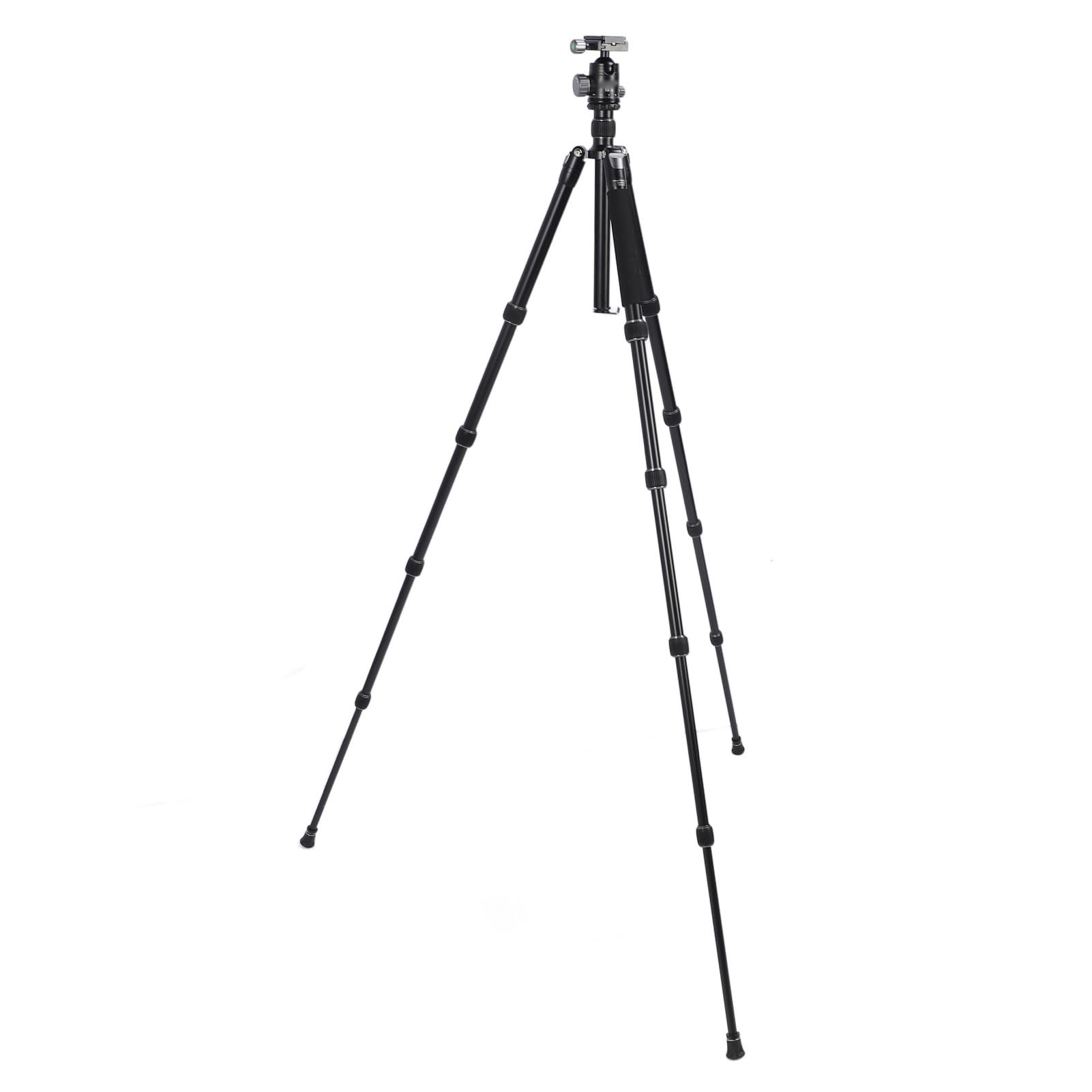 Treppiede da Viaggio in Lega di Alluminio, Monopod Leggero per | Treppiede portatile con testa a sfera da 360 gradi, altezza massima 62 pollici, per fotografia all\'aperto e streaming live