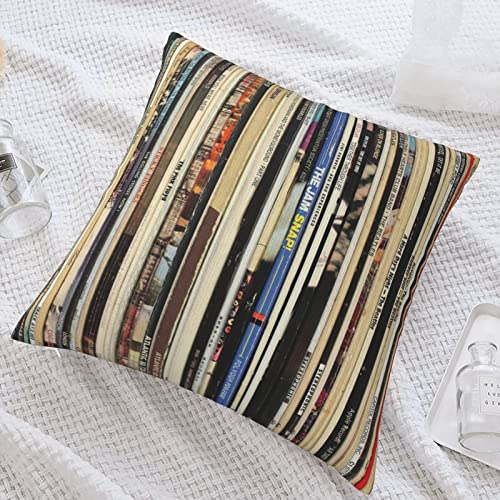 Classic Rock Vinyl Records Throw Pillow Cover Cozy Soft Home Decorative Square Pillow Cases For Party Sofa Couch Bed Cushion Cover 18X18 Inches #TOP4