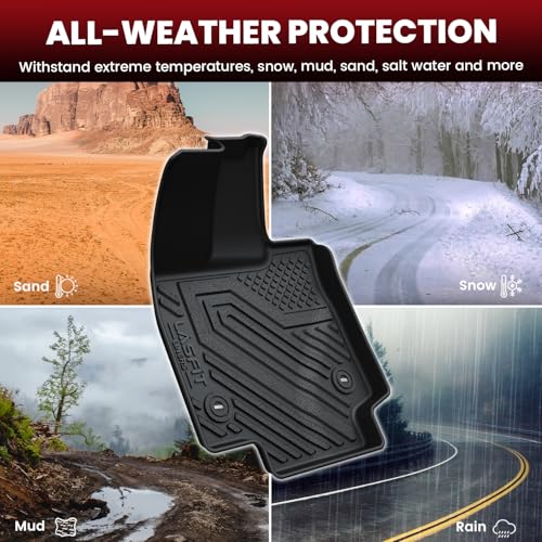 Image of LASFIT Floor Mats & Cargo Mat for 2023-2026 Lexus RX RX350 RX350h RX500h | All Weather RX350 RX350h TPE 3D Custom Fit Full Set Car Mats, Full Coverage Secure-Fit Floor Liners, Easy to Wash