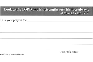 Pack of 100 Prayer Request Cards Praying Hands, Cross