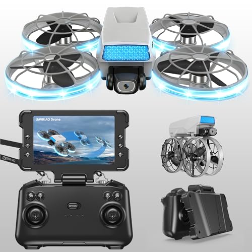 UAVRIAO Foldable RC Drone with 1K HD Camera, Upgraded Foldable