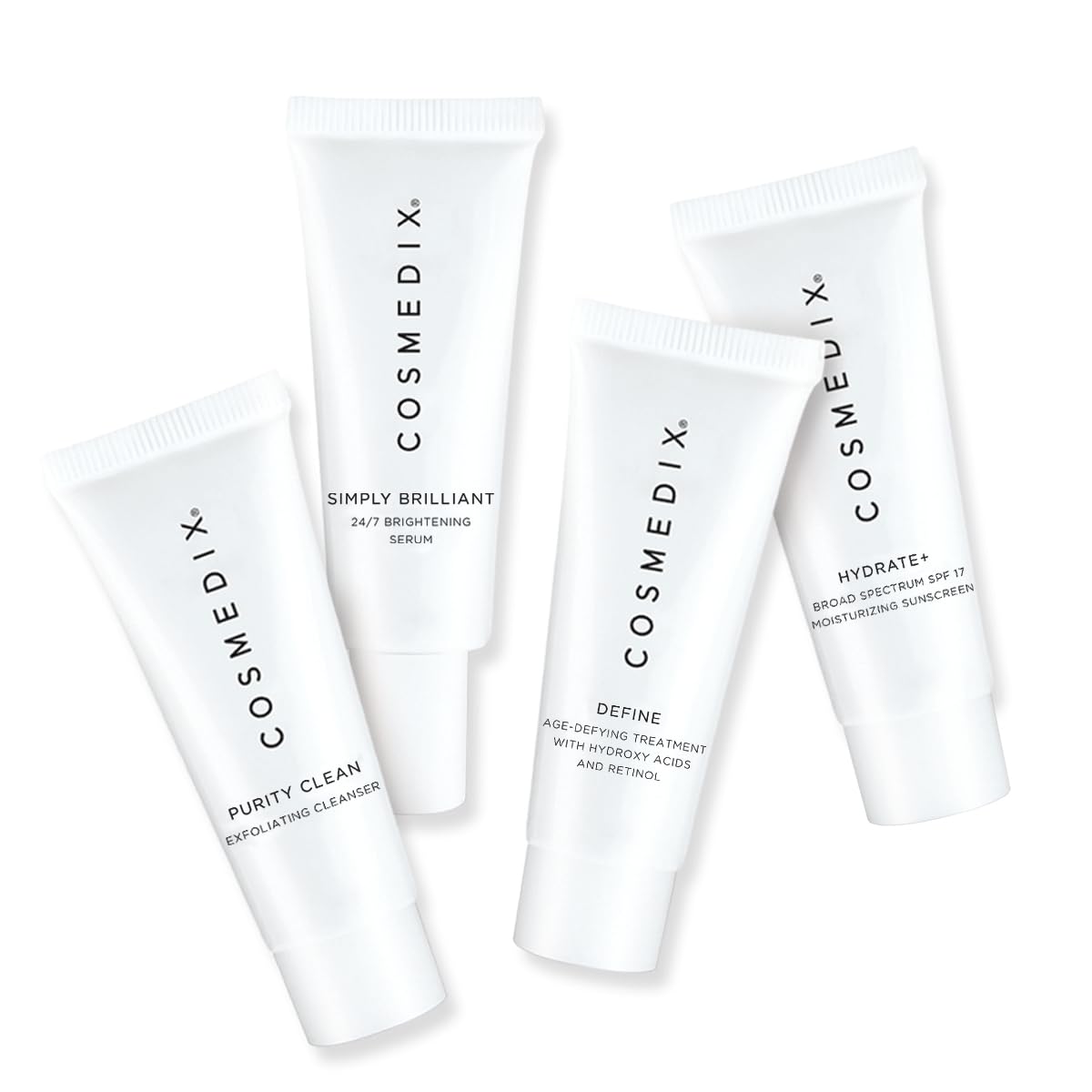 COSMEDIX Starter Kit | Four-Piece Travel Size Kit | Features Bestselling Skin Solutions | Includes Gentle Face Cleanser, Skin Treatment Serum, Exfoliator & Moisturizer, All Skin Types, Cruelty Free - Image 6