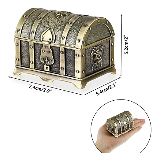 Petite boîte à bijoux rectangulaire vintage Hipiwe en métal bronze pour bague - 5