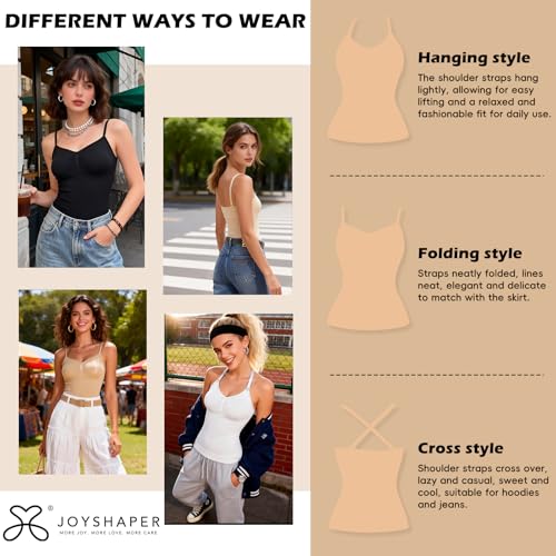 Image of JOYSHAPER Shapewear Camisole with Built in Bra Compression Halter Tops for Women Tummy Control Shapewear Tank Top Padded Bras