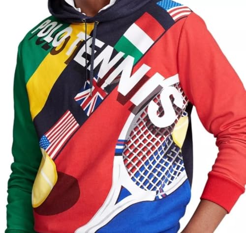 POLO RALPH LAUREN Men's Sweater Large Pullover Hoodie Colorblock (Large, Navy)3