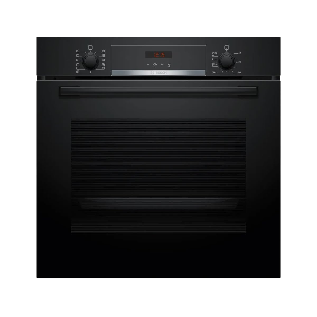Bosch HBA574BB3 Serie 4 Forno da incasso 60 x 60 cm, pulizia auto pirolisi, controllo display LED, programmi automatici, pulizia idrolitica, aria calda 3D per cottura uniforme, nero