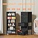 Furnulem Tall Dresser with 6 Drawers,Vertical Bedside End Table & Chest for Bedroom,Black Storage Tower Dorm Nightstand with Fabric Drawer Organizer Unit Furniture in Living Room,Closet,Hallyway