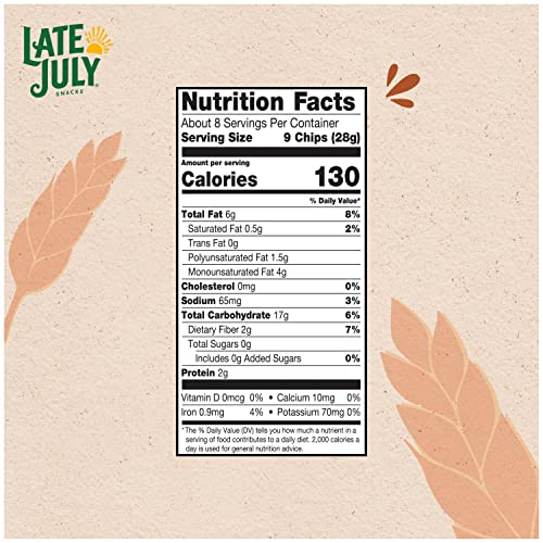 Late July Snacks, Organic Multigrain Tortilla Chips, Sea Salt, 7.5-Oz. Bag #TOP4