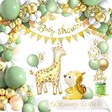 Baby Shower Deko Junge,Baby Deko Junge Mädchen, Grüne Gold Baby Shower Dekoration, Babyparty Deko, Gender Reveal Party, Geburtstag Party, Babyparty, Hochzeit, Jungle Safari Dekorationen