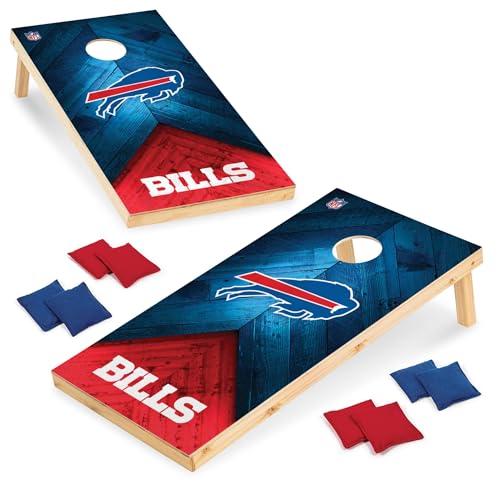 Wild Sports NFL Buffalo Bills 2' x 4' Regulation Size Solid Wood Cornhole Set with Direct Print HD Team Graphics