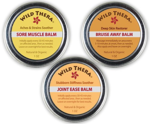 Wild Thera Herbal Bruise Treatment and Pain Relief Kit with Bruise Cream, Joint Pain Relief Cream and Sore Muscle Cream. for Arthritis, Bruising, Pain Relief, Carpal Tunnel, Joint and Muscle Pain.