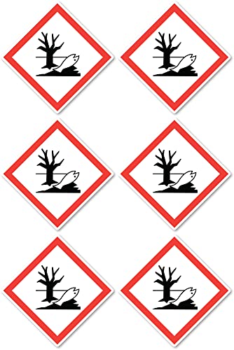 Dangereux pour l'environnement, symbole de danger : pictogrammes de danger UN/GHS – Autocollants : 5 cm (lot de 6)