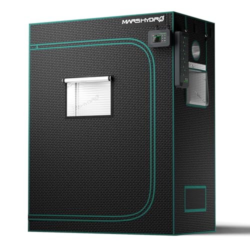 MARS HYDRO 4x2x5 Advanced Grow Tent, 48'x24'x60' High Reflective Mylar 1680D for Hydroponics Indoor Plant Growing, with Observation Window,Floor Tray and Smooth Zipper for TSL2000/SP3000