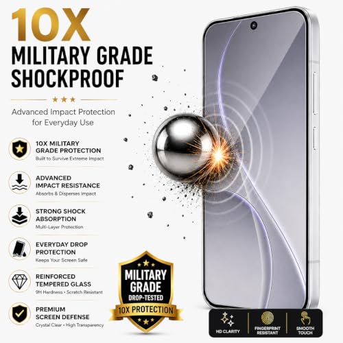 Image of ArmourPro 3D Borderless Tempered Glass for Oppo Reno 15 Pro Mini, Set of 2 HD Clear Screen Protectors with 3D Curved Edges, 9H Hardness, Oleophobic Coating, Case Friendly