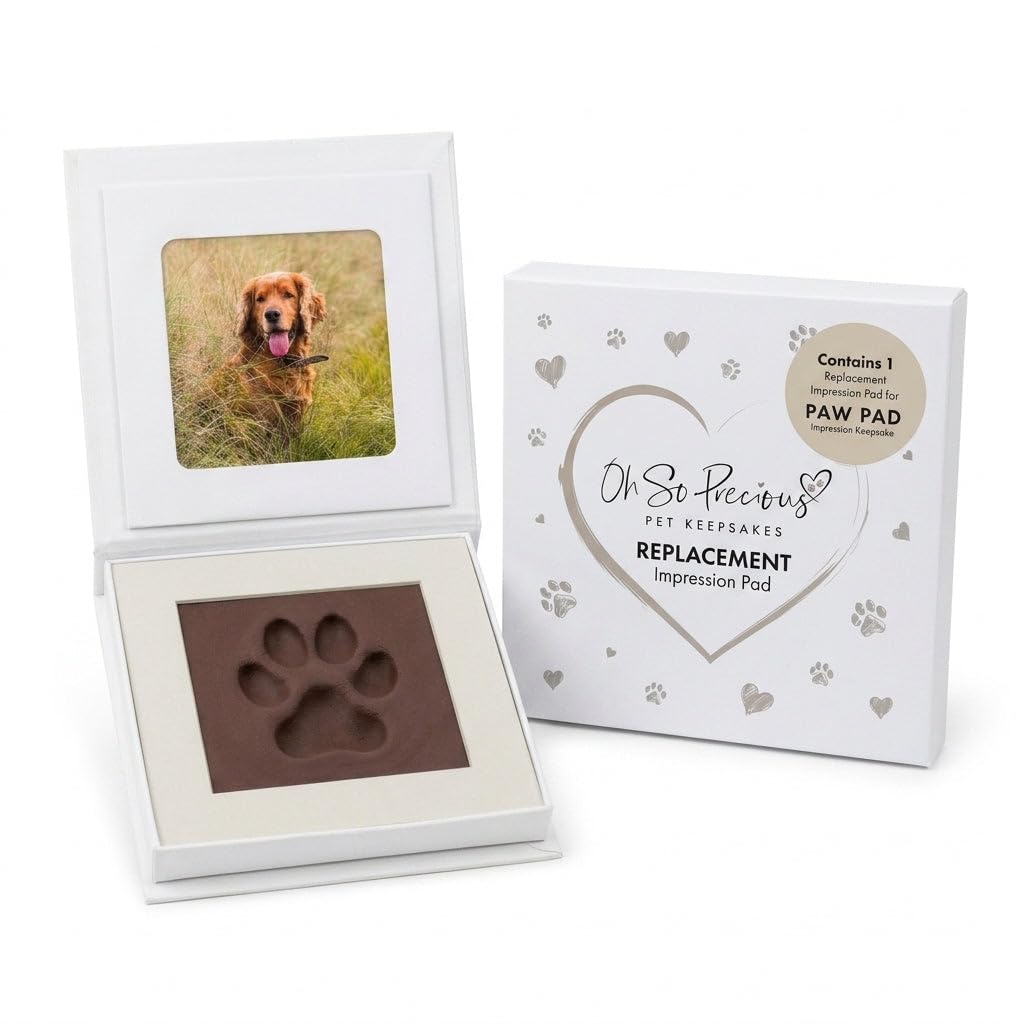 Pet Paw Print Impression Kit with Photo Frame & Spare Pad | DIY Dog & Cat Paw Mold | Puppy & Kitten Keepsake | 10.5cm Photo Display | Includes Replacement Foam Pad