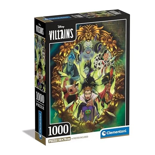 Clementoni Classic Disney Villains-Puzzle De 1000 Piezas, Rompecabezas Adultos, Entretenimento, 39812, Multicolor
