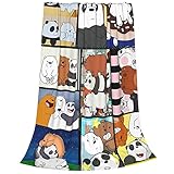 Rnvheq Blanket Flannel Fabrics,Lovely Bears Collage,Soft Warmer Throw Blankets for All Season 50x40