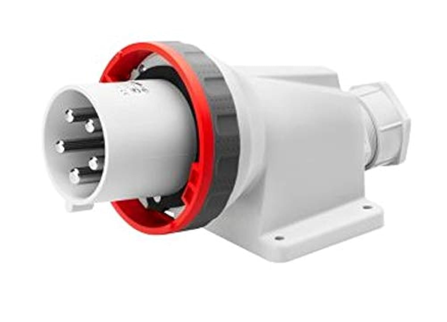 GewissGW60461 90° ANGLED SURFACE MOUNTING INLET - IP67-3P+N+E 125A 380-415V 50/60HZ - RED - 6H - MANTLE TERMINAL