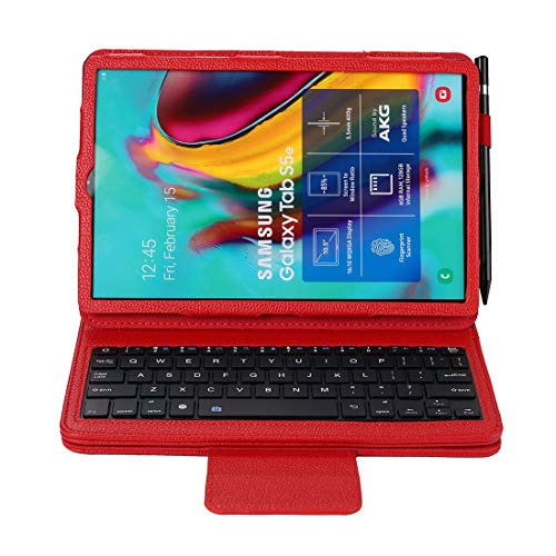Clavier Bluetooth détachable avec étui en cuir litchi pour Galaxy Tab S5e 10.5