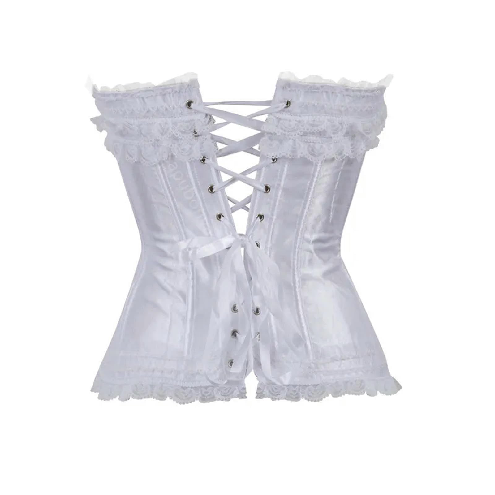 HAAR Top Bustier Aderente Corset Top Bustier Plus Size Overbust Zip Per Le Donne Shaper Gothic Satin Lace Up