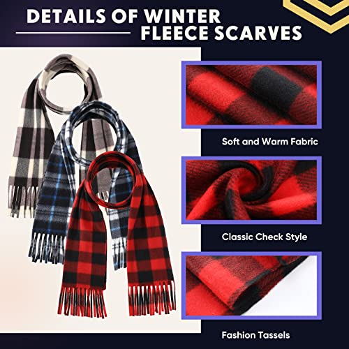 25 Pcs Plaid Winter Neck Scarf Soft Warm Classic Scarf Unisex Black Red Grey Scarf For Women Men #TOP3