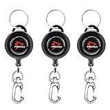 Piscifun Fishing Zinger Retractors 3pcs Black Fly Fishing Anglers Vest Pack Tool Gear Assortment Combo