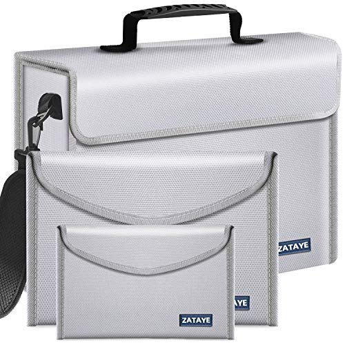 Fireproof Bags and Document Holders, 3 Pcs Set, Waterproof and Fire-Resistant Silicone Coated