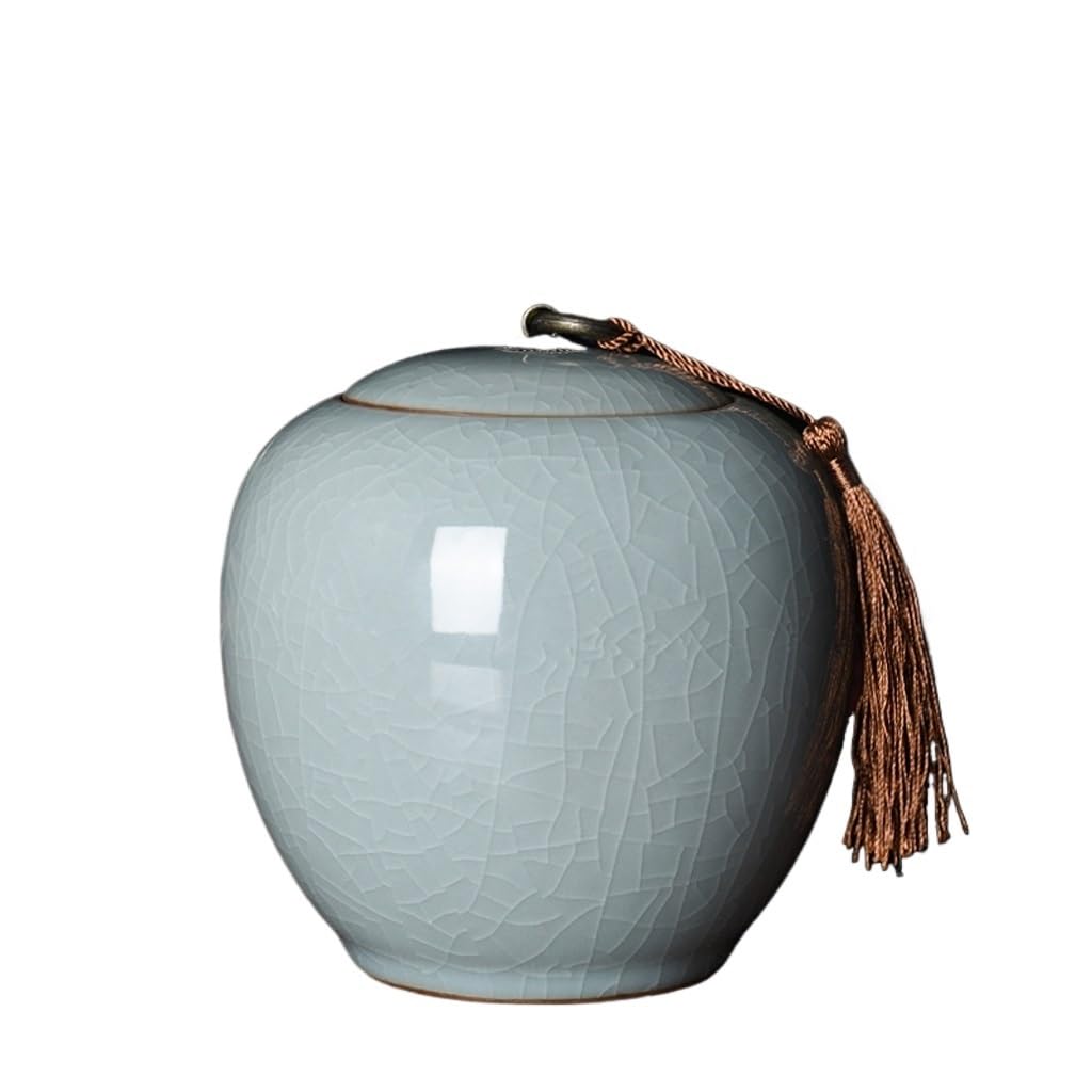XYIANG Coffee Canister Celadon Tea Storage Jar, Ceramic Tea Set, Portable Sealed Jar, Household Tea Jar Tea Jar
