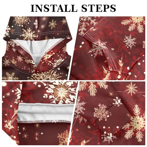 Kids Hoodies Sweaters Christmas Xmas Snowflake Hooded Sweatshirts with Big Pockets for Boys Girls B04003833