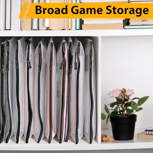 Image of 24pcs A4 Mesh Zipper Pouch File Bags, Black Reusable Zipper Bags for Organizing Storage, Waterproof Puzzle Bag, Zipper File Bags for Board Game Storage and School Office Supplies