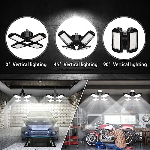 Audles 4+1LEDGARAGELIGHT1PK1 Led Garage Light, 150W 15000Lm 6500K Led Shop Lights, Garage Lights Ceiling Led With 4 Deformable Panels, Screw In E26/E27 Socket Led Bulbs For Warehouse, Basement, Attic thumb #2