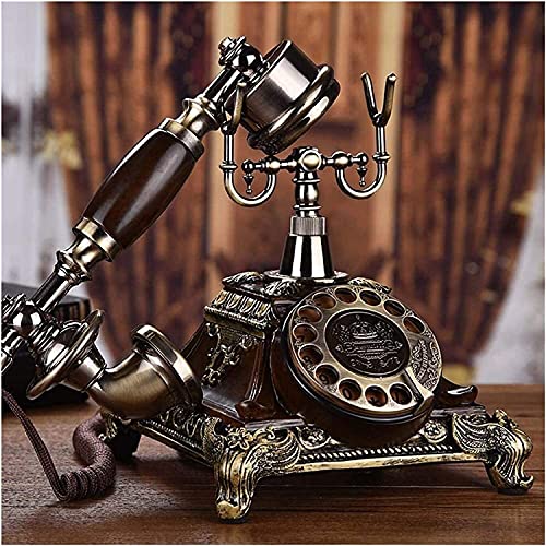 Image of Scizor Home Office Decor Landlines Fashion Creative Antique European Pastoral Retro Wired Phone, Nostalgic Style, Rotary Dial, with Resin Body, Used for Office Home Living Room Telephone Line
