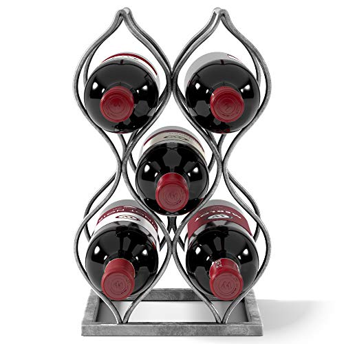 Will's Tabletop Wine Rack - Imperial Trellis (5 Bottle, Silver) – Freestanding Countertop Wine Rack And Wine Bottle Storage, Perfect Wine Gifts And Accessories For Wine Lovers, No Assembly Required #TOP1