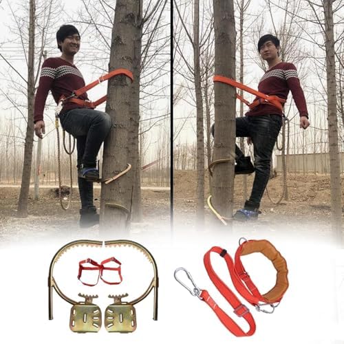 Adjustable Carbon Steel Tree Climbing Spikes - 1 Pair Fruit Picking Gear, Coconut & Wooden Pole Climbing Equipment, Supports 330lbs, Durable & Lightweight
