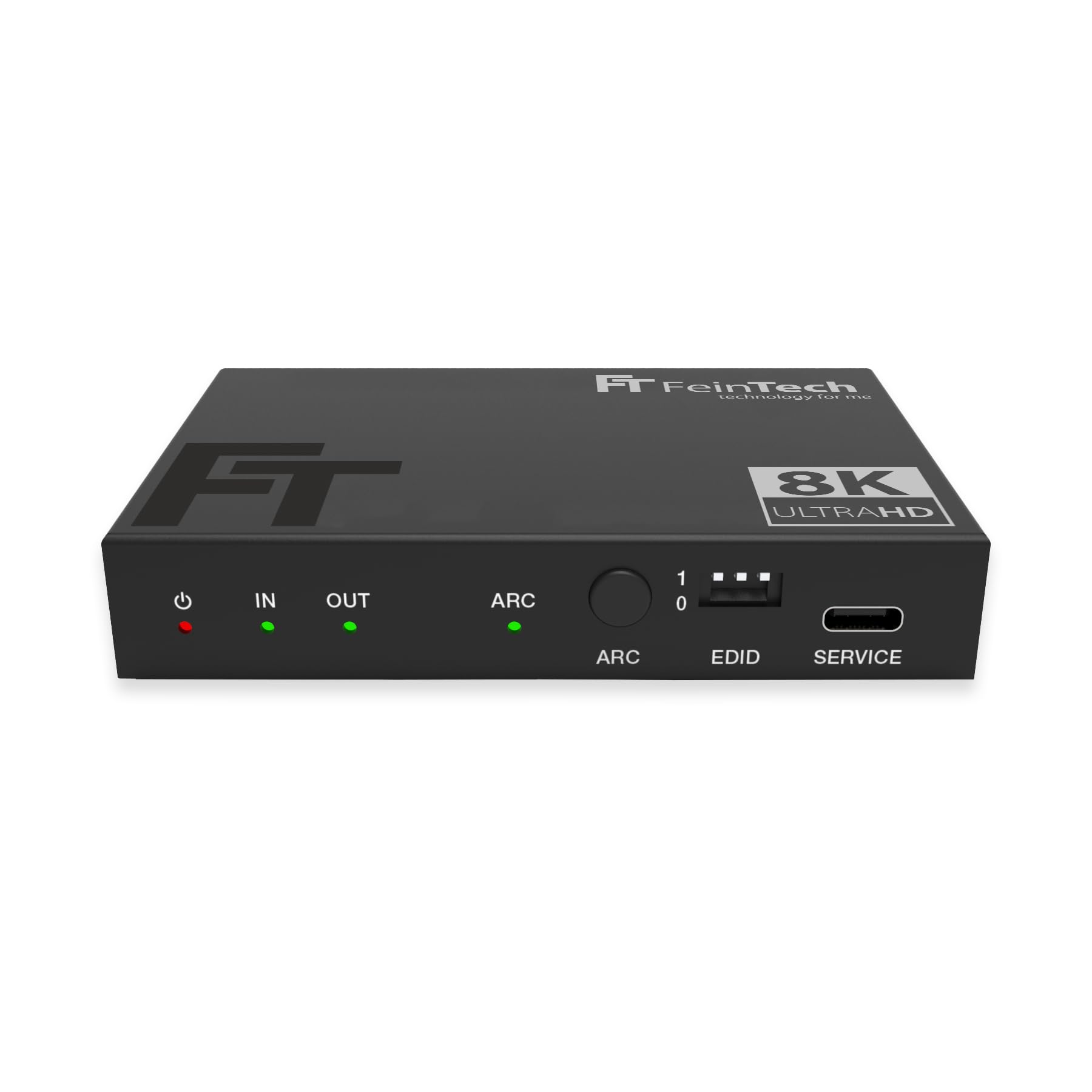 FeinTech AX210 HDMI 2.1 Audio Extractor 4K 120Hz 8K VRR ALLM, HDMI-Out + Audio (Optisch Toslink 5.1 + AUX Stereo), CEC-Pass und ARC Unterstützung von TV zu Soundsystem