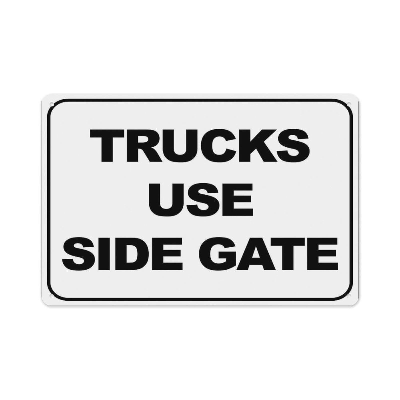 Peiyeety A07 Trucks Use Side Gate Sign Aluminum Tin Warning Signs For Home Outdoor Garden 12X16 Inches