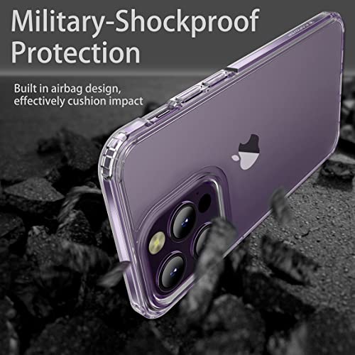 Image of KAPAVER Ice Crystal Series Clear Case Cover with Edge to Edge Tempered Glass Compatible with iPhone 14 Pro Max (Clear)