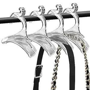 Bag Hanger 4 Pcs,Purse Hanger for Closet, Acrylic Purse Handbag Organizer,Protecting Bag Shape & Organizing Space(Black)