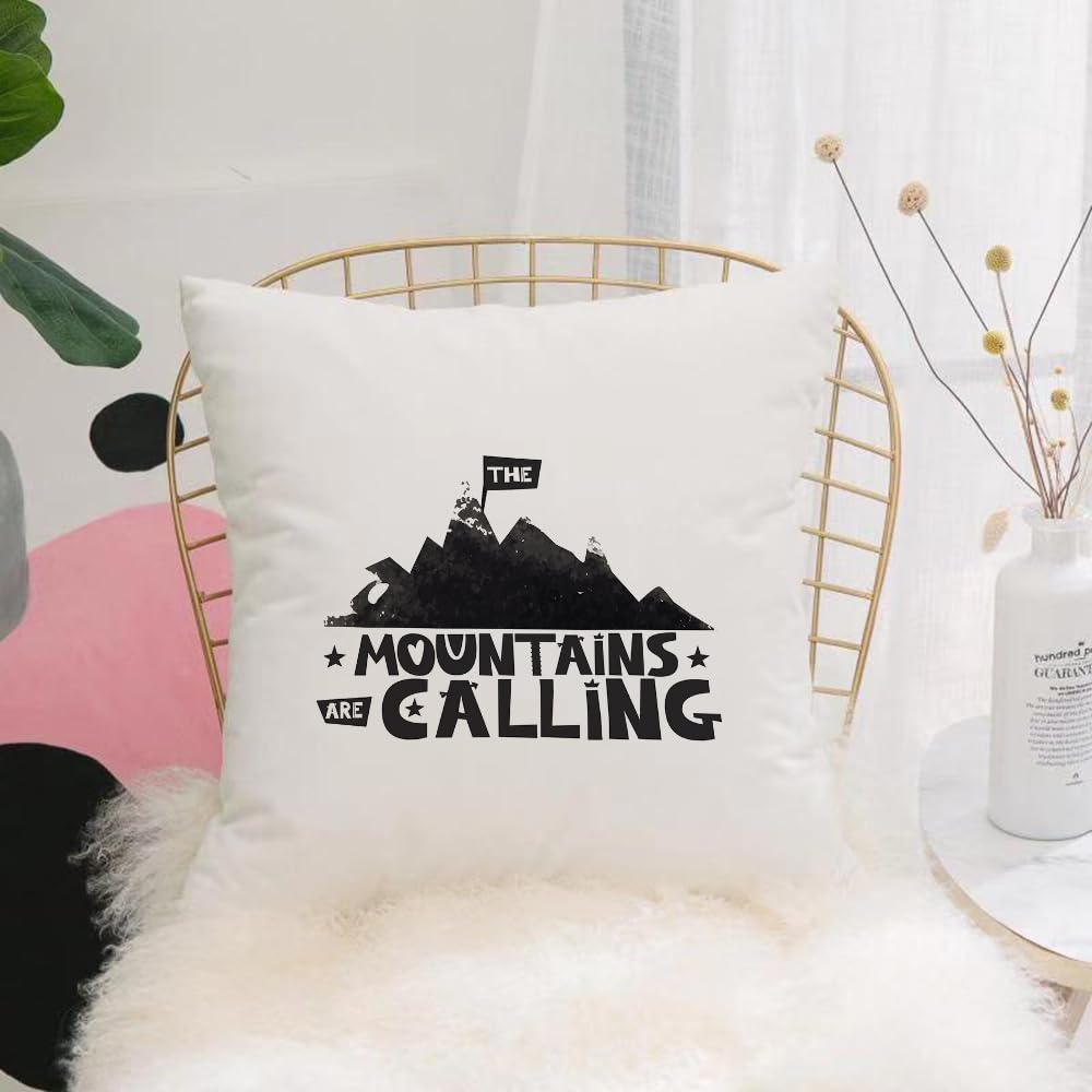 Hyosxw Retro Outdoor Graffiti Style Mountain Slogan - A6 Cushion Cover,Throw Pillow Case Home Decorative For Living Room Bedroom Sofa Chair 18X18 Inch,Retro Outdoor Graffiti Style Mountain Slogans,Pillowcase 45X45cm
