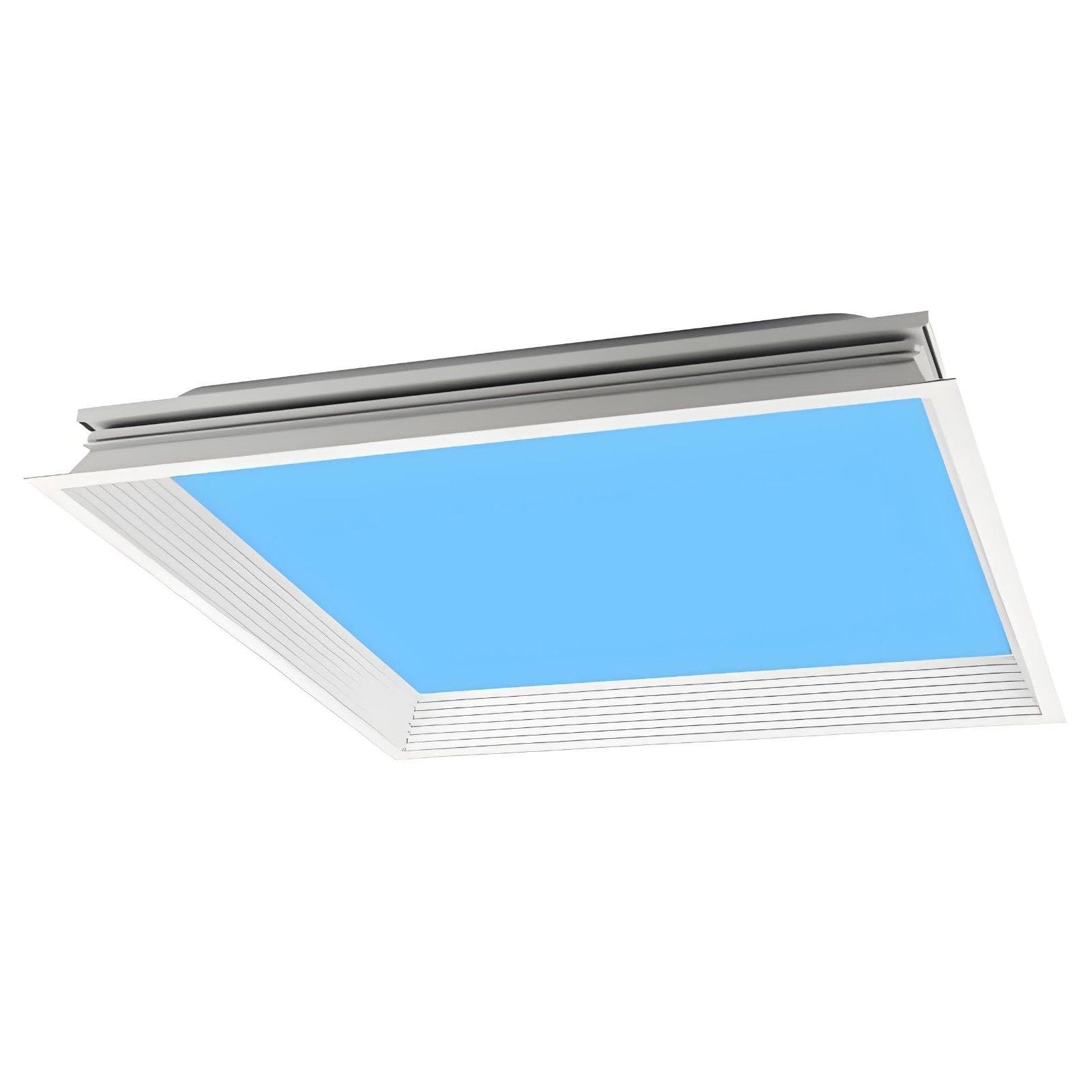 MhWrughts False Window Light Panel, Artificial Skylight LED Ceiling Lamp with Sunlight Simulation and Adjustable Brightness, Natural Daylight Effect for Basement, Corridor Sky-60 * 60Embedded