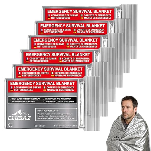CLUSAZ 6 Mantas Térmicas de Emergencia XL (210 × 160...