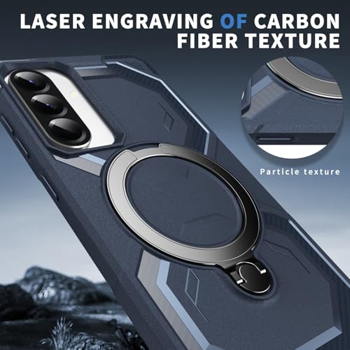 Coque Samsung A56 avec support aimanté bleu durable en TPU - 5