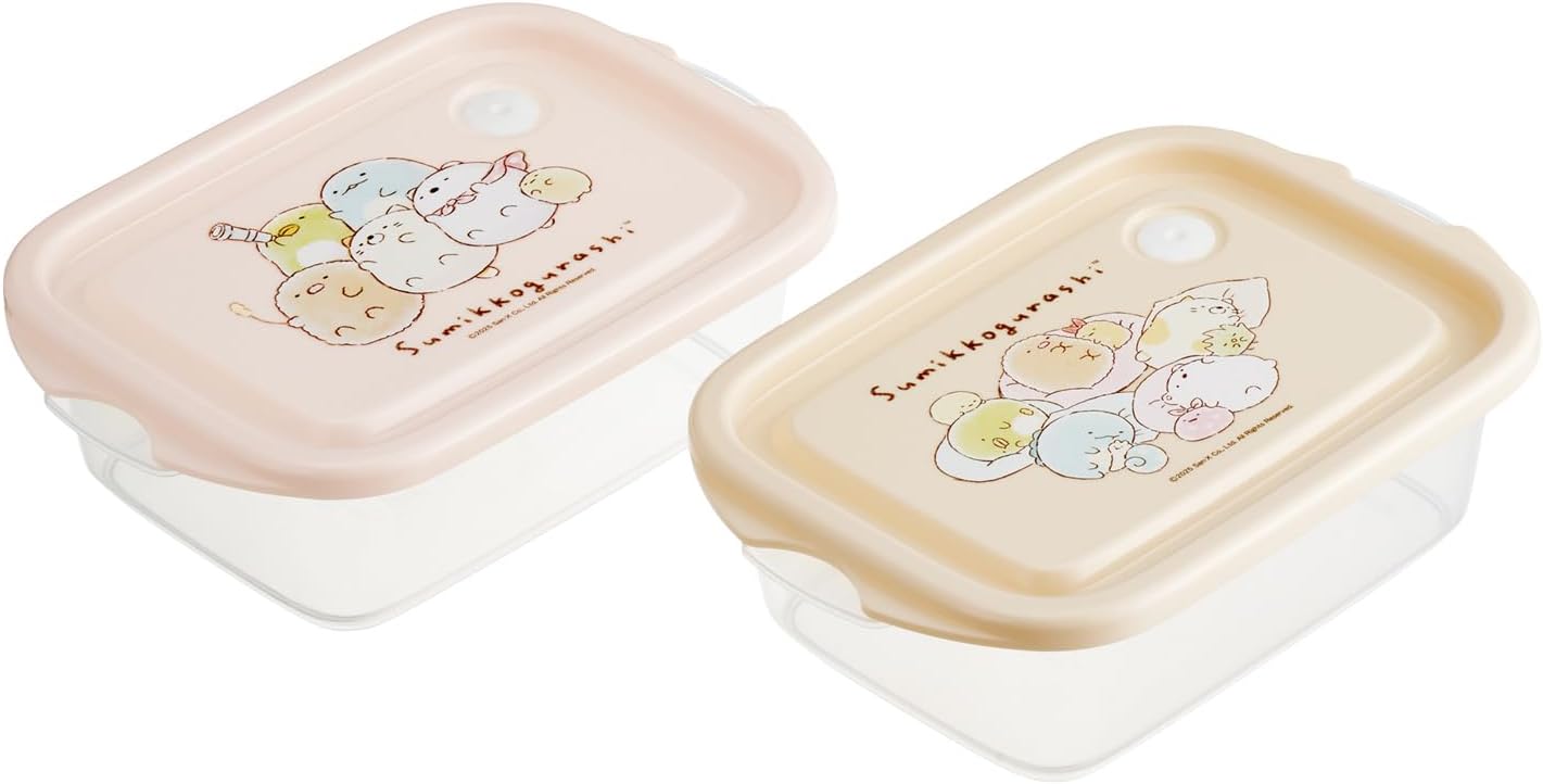 Skater ONWR1-A Round Bento Box, 16.9 fl oz (500 ml), 2 Tiers with Fork, Made in Japan