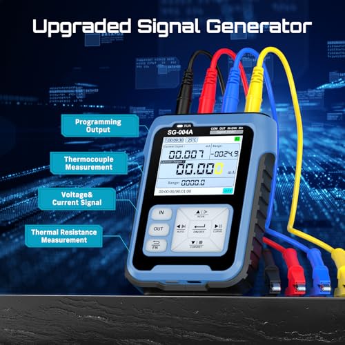 Image of Upgraded SG-004A Signal Generator, Seesii 4-20mA 0-24V Adjustable Analog Current Voltage Generator Simulator with Real-time Curve,Historical Record, Resistance Pressure Generator Calibrator