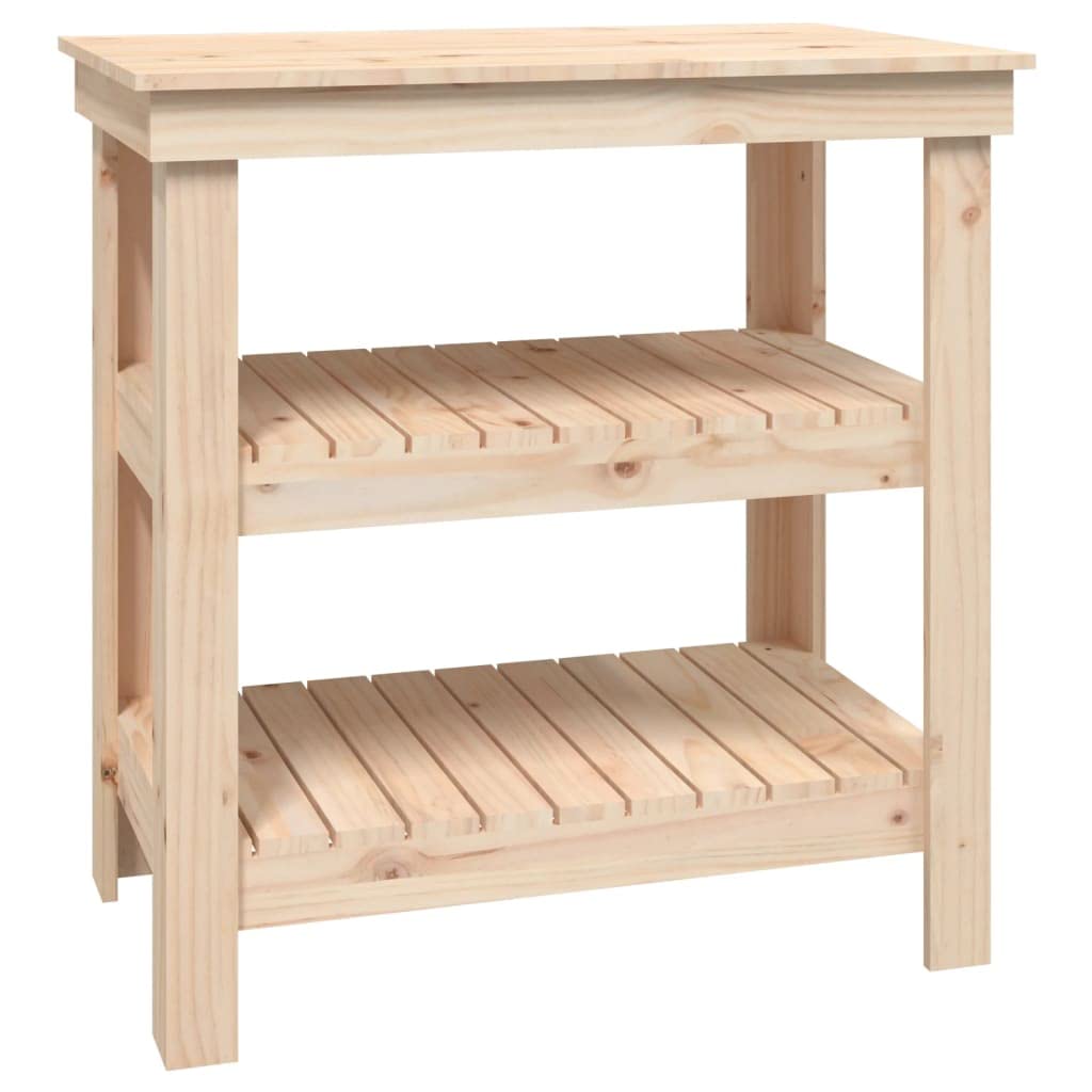 vidaXL Banco de Trabajo Mesa Herramienta Estantería Escritorio Taller Garaje Bricolaje Mueble Almacenamiento de Madera Maciza de Pino